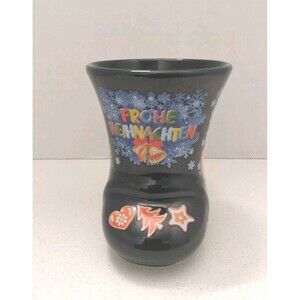 Vintage Mohaba GmbH Christmas Boot Mug Blue Winter Wonderland Santa Snowman 4"